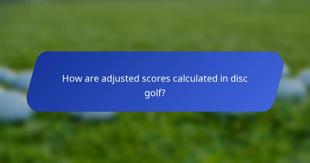 How are adjusted scores calculated in disc golf?