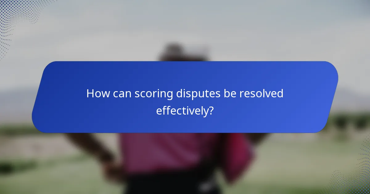 How can scoring disputes be resolved effectively?