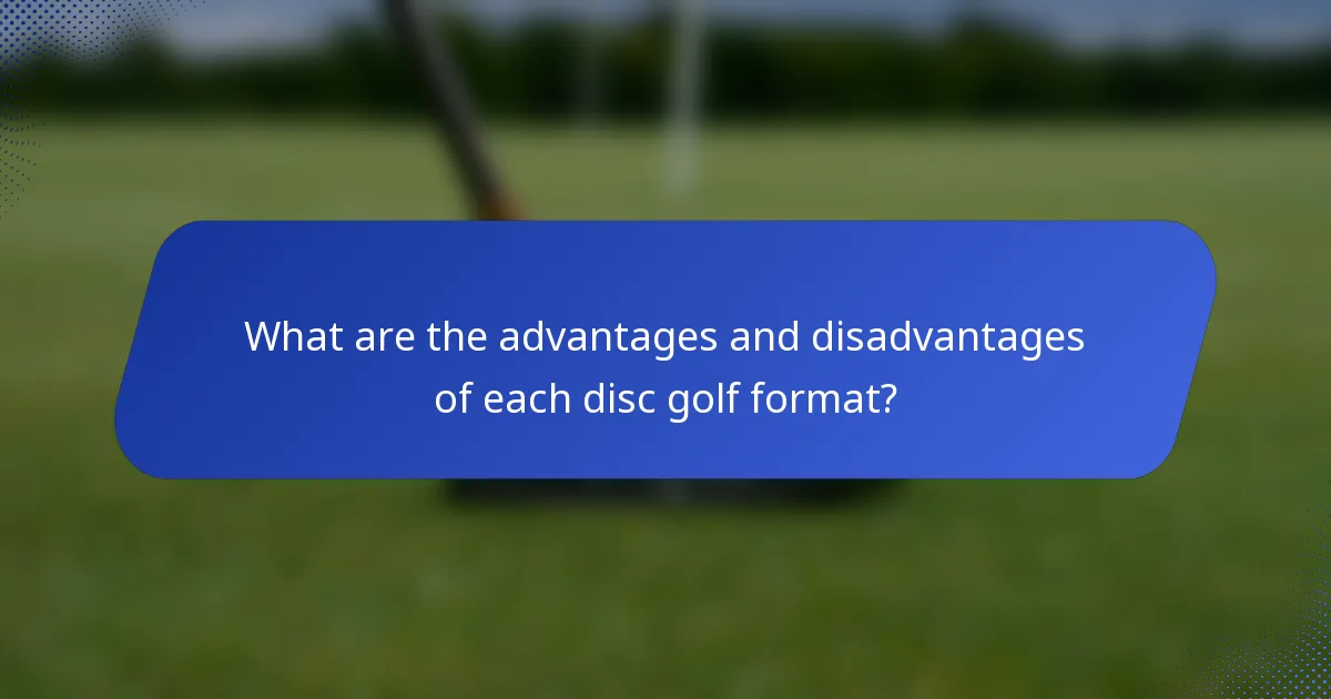 What are the advantages and disadvantages of each disc golf format?