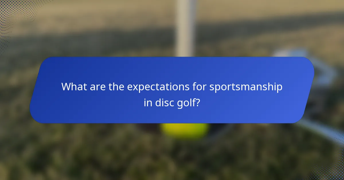 What are the expectations for sportsmanship in disc golf?