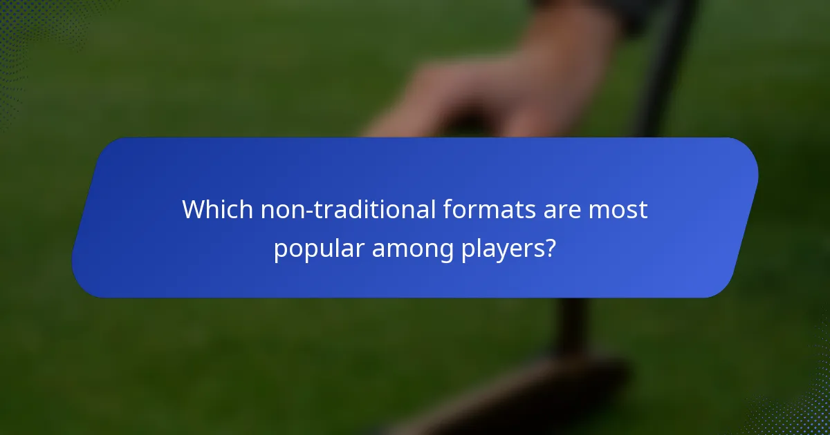 Which non-traditional formats are most popular among players?